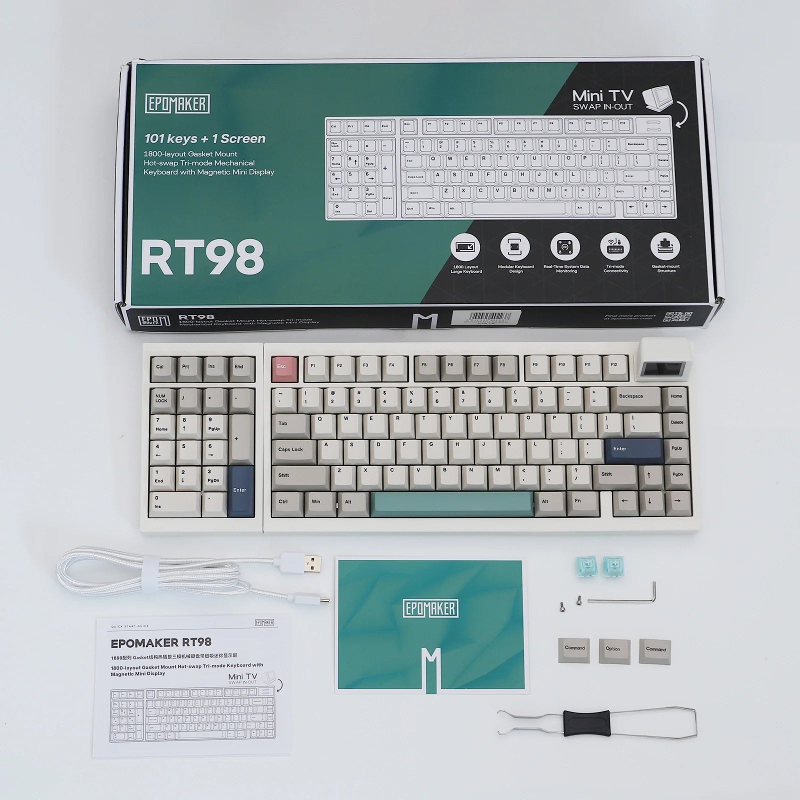 EPOMAKER RT98 98% Wireless Keyboard, Gasket-Tuned Sound