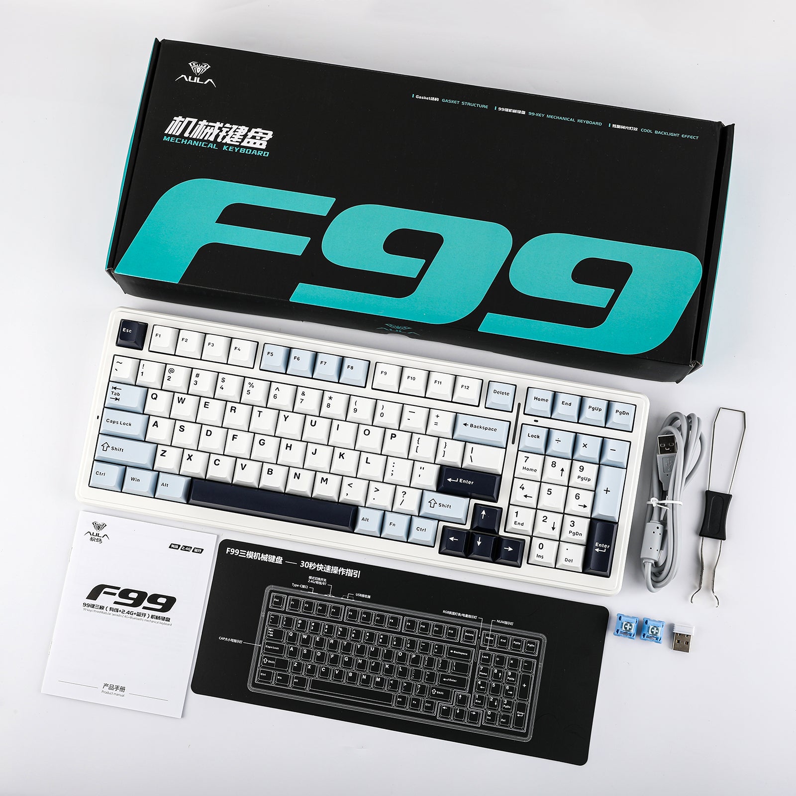 ら*ん様 EPOMAKER X AULA F99 PRO 英語配列 メカニカル Amazon | EPOMAKER x AULA F99 ワイヤレス メカニカルキーボード
